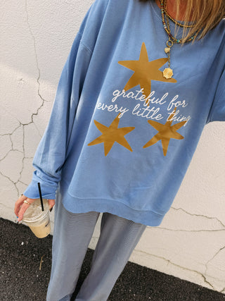 ETTA OG | grateful for every little thing sweatshirt - denim