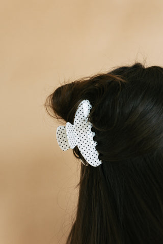 ETTA OG | posh polka dot hair clip - white