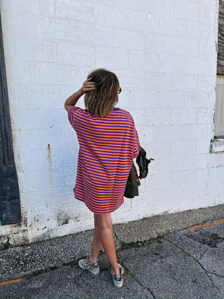 on the way orange tshirt dress