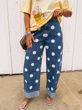 calypso polka dot jeans - dark