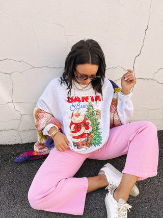 ETTA OG | vintage santa baby sweatshirt - ash
