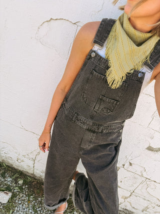 fringe bandana scarf - sage