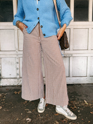 brown sugar gingham pants