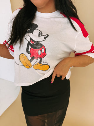 cropped mickey graphic tee.