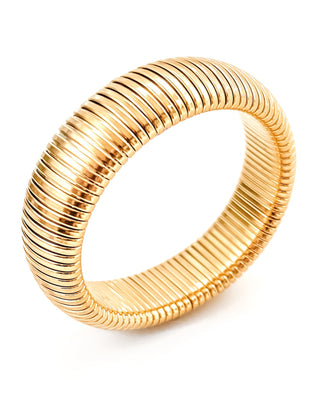 beljoy | baia thick coil bangle bracelet - gold
