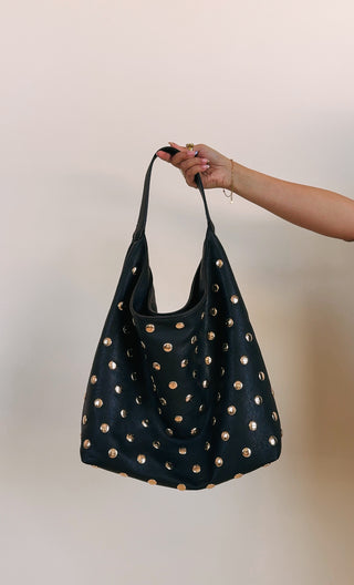 stand out studded bag - black