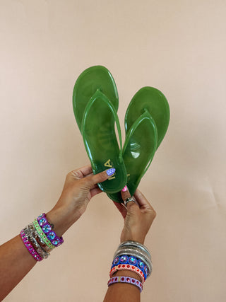 jelly flip flop - olive