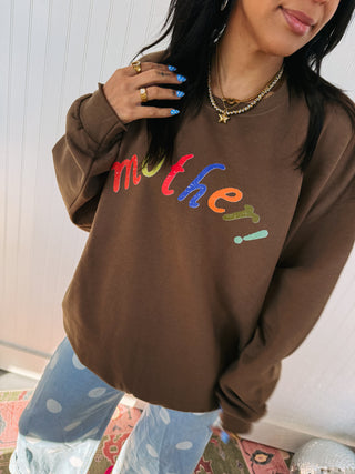 ETTA OG | multicolor mother! sweatshirt - brown