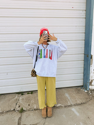 ETTA OG | pattern fa la la sweatshirt - ash