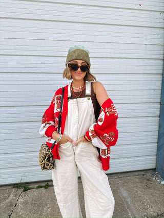 zip it up overalls - cream