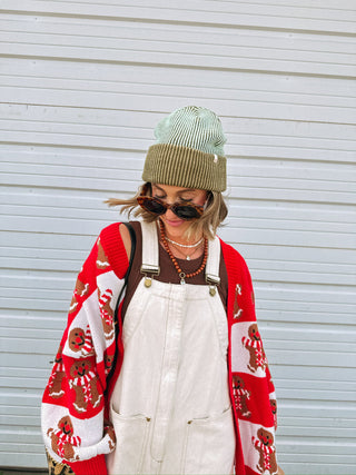 gingerbread checker sweater
