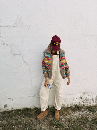 folk song button sweater