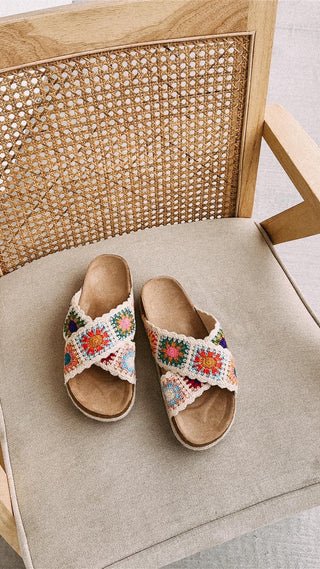 summer daze crochet sandal - colorful