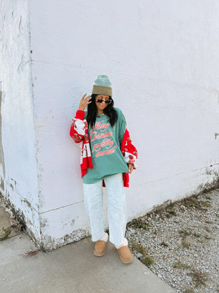 gingerbread checker sweater