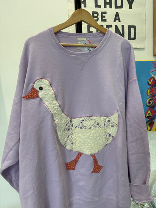 HANDMADE | silly goose sweatshirt - lilac #6
