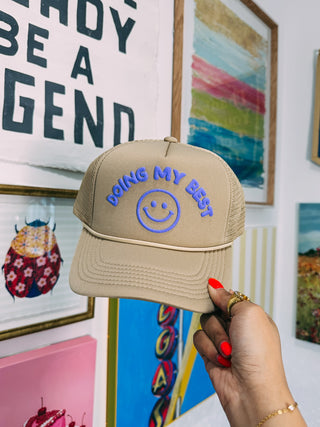 ETTA OG | doing my best trucker hat - tan / periwinkle
