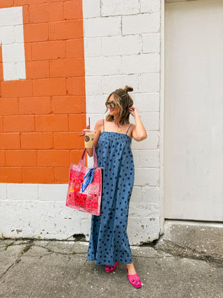 polka dot party dress - blue