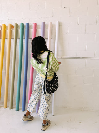 honeydew mock neck stripe top