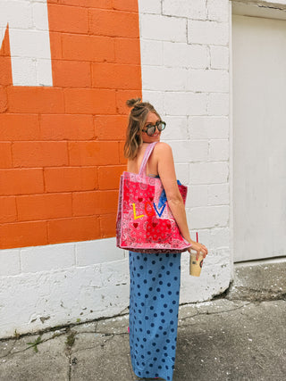 all you need is love tote bag - pink