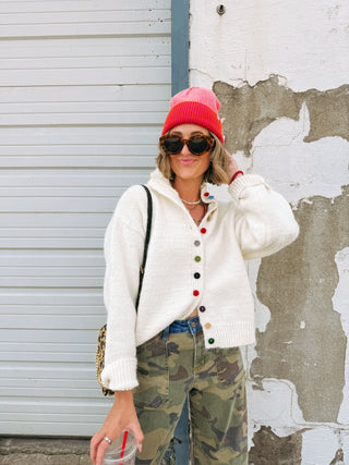 cute as a button cardigan - cream