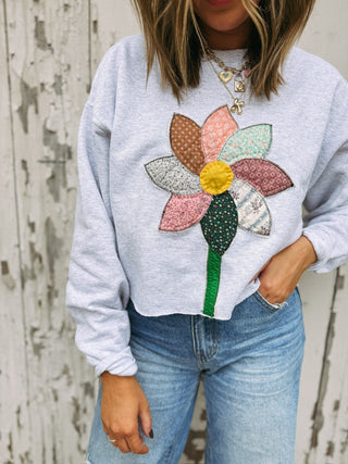 ETTA OG | quilted flower sweatshirt - each one is unique!