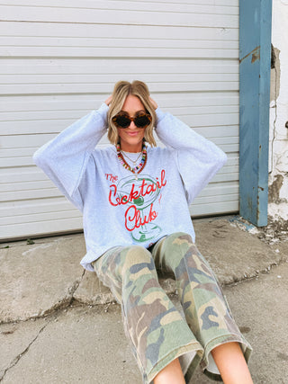 ETTA OG | christmas cocktail club sweatshirt - ash
