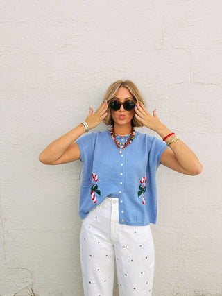candy cane crush knit vest
