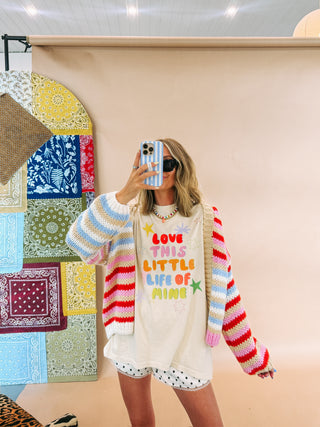 just my type stripe cardigan