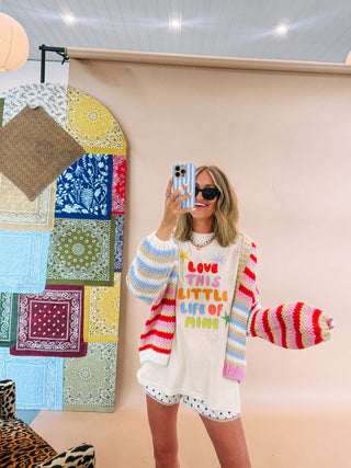 just my type stripe cardigan