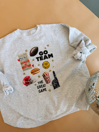 ETTA OG | the great game collage sweatshirt - ash