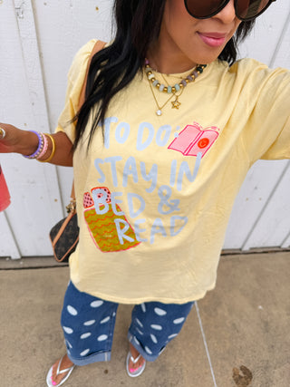 ETTA OG | stay in bed graphic tee - butter yellow