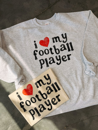 ETTA OG | i love my football player graphic tee - ivory