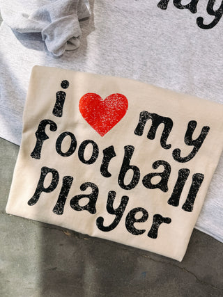 ETTA OG | i love my football player graphic tee - ivory