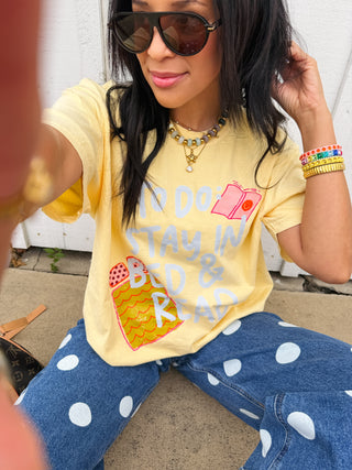 ETTA OG | stay in bed graphic tee - butter yellow