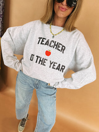 ETTA OG | teacher of the year sweatshirt - ash