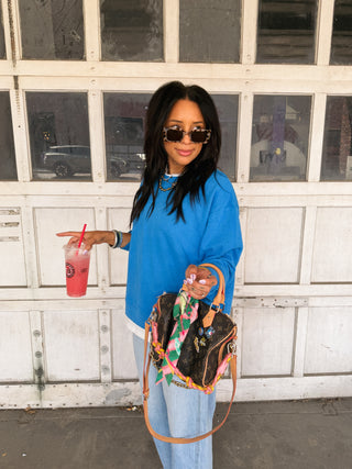 clean girl layered top - blue