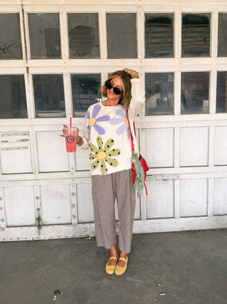 fresh flowers sweatshirt - cream
