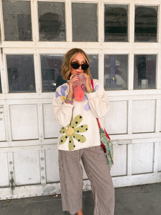fresh flowers sweatshirt - cream