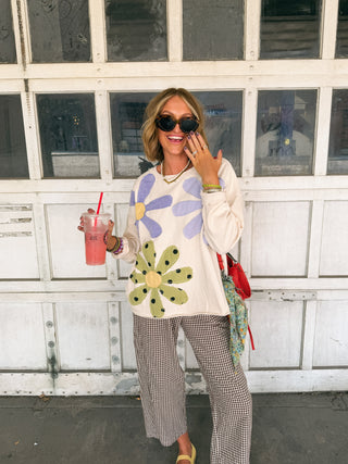 fresh flowers sweatshirt - cream