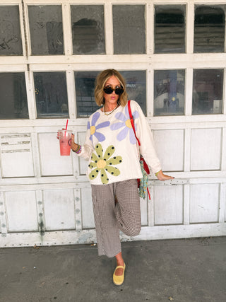 fresh flowers sweatshirt - cream