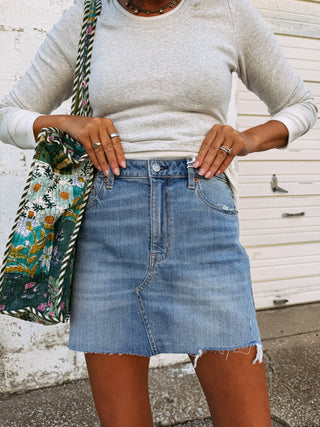 DAZE | malibu denim mini skirt