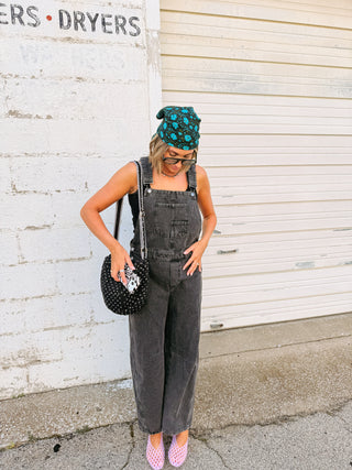 odessa washed overalls - black