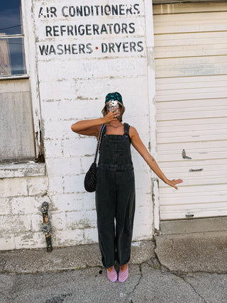odessa washed overalls - black