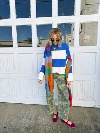 blue over you stripe sweater
