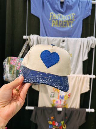 ETTA OG | bandana heart trucker hat - blue