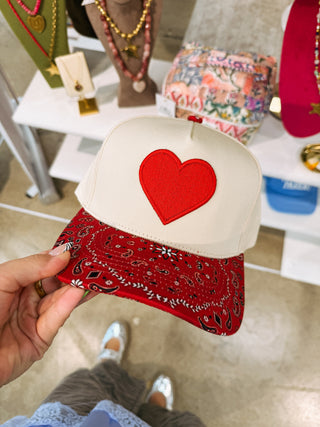 ETTA OG | bandana heart trucker hat - red