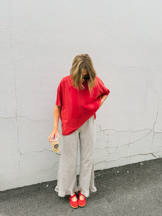 salty air gingham ruffle pants