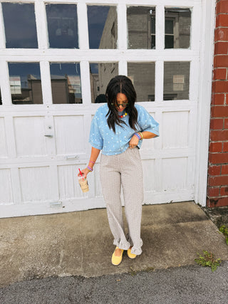 salty air gingham ruffle pants