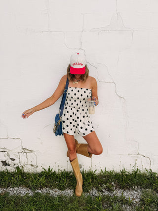 polka dot party romper