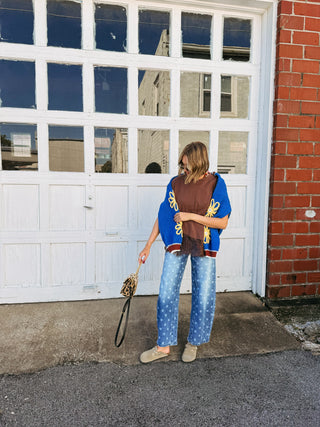 SAIGE | presley polka dot barrel jeans
